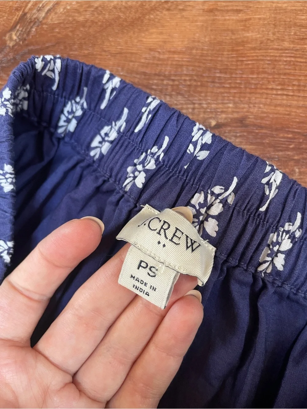 J‎ Crew Womens Tiered Cotton Poplin Skirt Petite Small Blue Patterned Stretch #